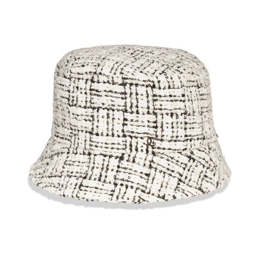 Fantasy Tweed Cloche Hat - White/Black