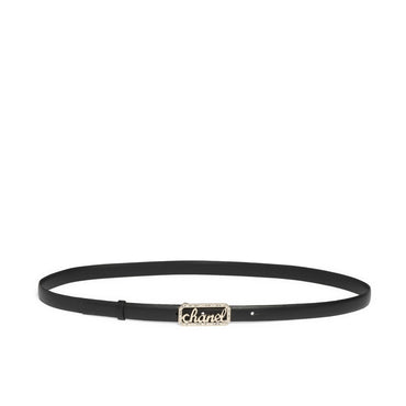 Calf/Mshlg/Glass/Strass Leather Woman Belt - Black