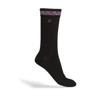 Cotton/Cashmere/Pa/Ea/St Socks - Black/Purple/Pink/White