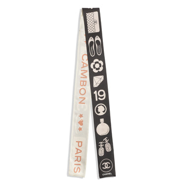 Silk Twill Slim Bandeau - Black/Light Beige