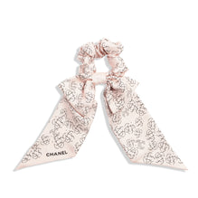 Silk Twill Scrunchie - Pink/Black