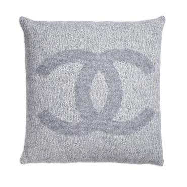 Cashmere/Silk Pillow - Grey/White