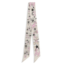 Silk Twill Slim Bandeau - Ecru/Pink