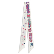 Silk Twill Slim Bandeau - White/Multicolor
