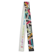 Silk Twill Slim Bandeau - Black/Multicolor