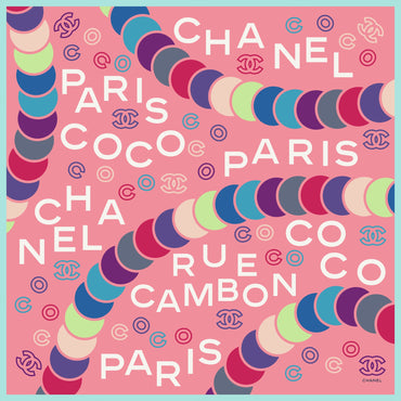 Silk Twill Square Scarf - Pink/Multicolor
