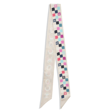 Silk Twill Slim Bandeau - Lht Beige/Multicolor