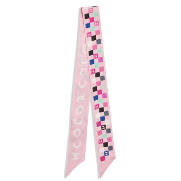 Silk Twill Slim Bandeau - Pink/Multicolor