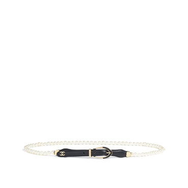 Calfskin/Glass/My Leather Woman Belt - Bck/Pearly White