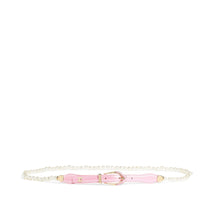 Lambskin/Glass/My Leather Woman Belt - L Pink/Pearly Whi