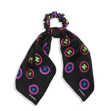 Silk Twill Scrunchie - Black/Multicolor