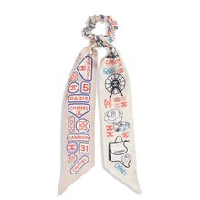 Silk Twill Scrunchie - Ecru/Light Pink