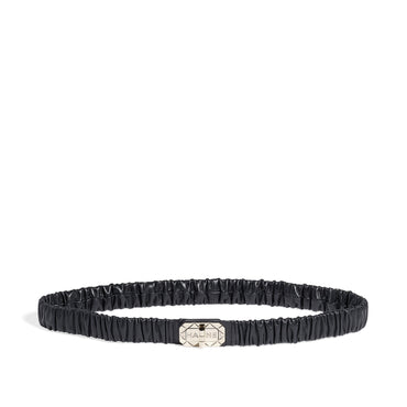 Lambskin/Mshlg/Strass Leather Woman Belt - Black