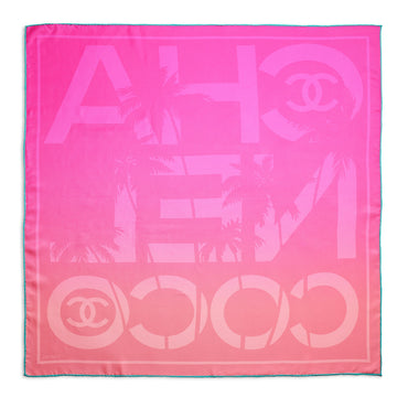 Silk Twill Square Scarf - Drk Pink/Lht Pink
