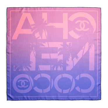 Silk Twill Square Scarf - Blue/White