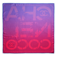 Silk Twill Square Scarf - Navy/Orange