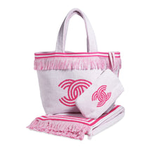 Cotton Beachwear Set - White/Fuchsia