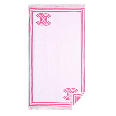 Cotton Beachwear Set - White/Fuchsia