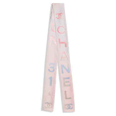 Silk Jacquard Twill Slim Bandeau - Lilac/Multicolor