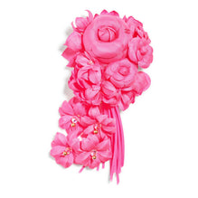 Silk Pongee/Organza Brooch - Fuchsia