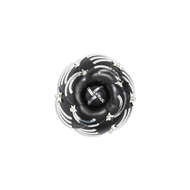 Lambskin Brooch - Black/Silver