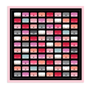 Silk Twill Bandana - Bck/Lht Pink/Multi
