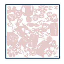Silk Twill Square Scarf - Ecr/Lht Pink/Dark Blue