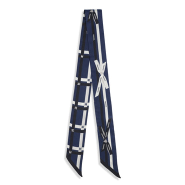 Silk Twill Slim Bandeau - Dark Blue/Navy