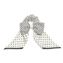 Silk Twill Scrunchie - White/Black