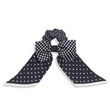 Silk Twill Scrunchie - Navy/White