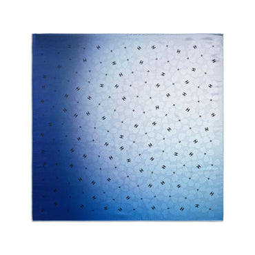 Silk Twill Square Scarf - Lht Blu/Whi/Drk Blu