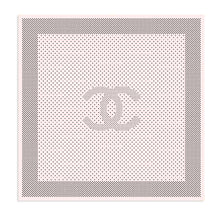 Cotton/Silk Square Scarf - Light Pink/Black