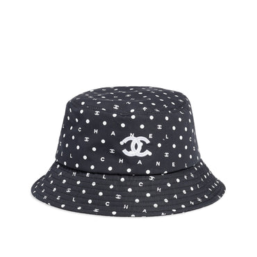 Cotton Cloche Hat - Black/White