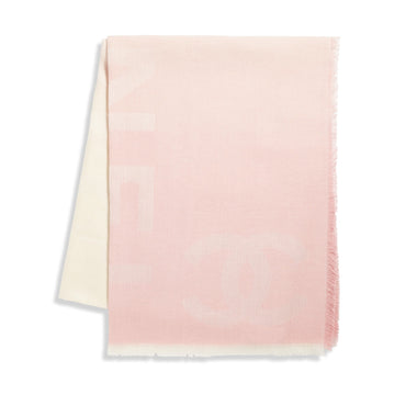 Silk/Cashmere Stole - Light Pink/White
