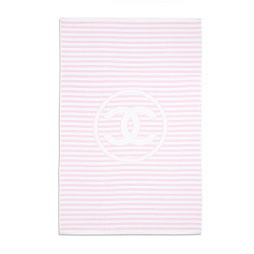 Cotton Bath Towel - White/Light Pink