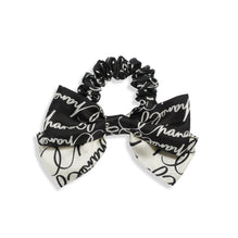 Silk Twill Scrunchie - Black/White