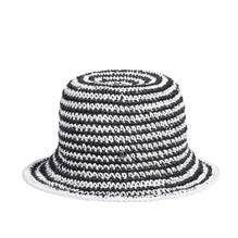 Straw Cloche Hat - White/Black