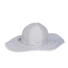 Cotton Wide-Brimmed Hat - Navy/White