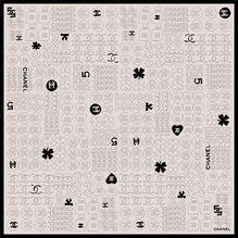Silk Twill Square Scarf - Light Pink/Black