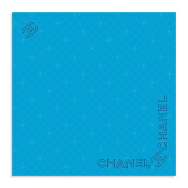 Silk Jacquard Bandana - Turquoise/Black