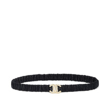 Lambskin/Metal/Glass Leather Woman Belt - Bck/Goldn/Ply Whi