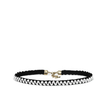 Braid/Metal Fancy Belt - Black/White/Golden