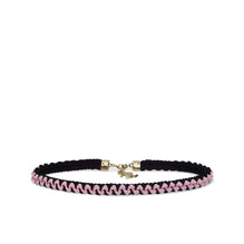 Braid/Metal Fancy Belt - Black/Pink/Golden