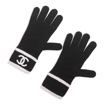Cashmere/Polyamide Gloves - Bck/Lht Pink/Whi