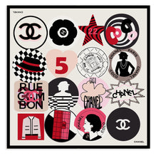 Silk Twill Square Scarf - Ecru/Dark Red/Bck