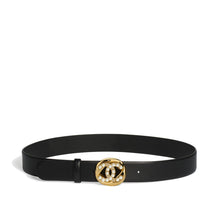 Calf/Metal/Glass/Strass Leather Woman Belt - Bck/Gldn/P Wh/Cry