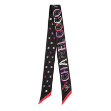 Silk Twill Slim Bandeau - Black/Red