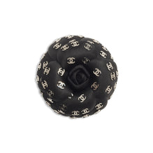 Satin/Metal Brooch - Black/Silvery
