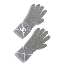 Wool/Cashmere/Silk Gloves - Grey/White