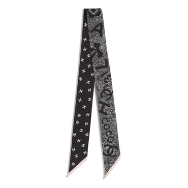 Silk Twill Slim Bandeau - Black/Light Pink